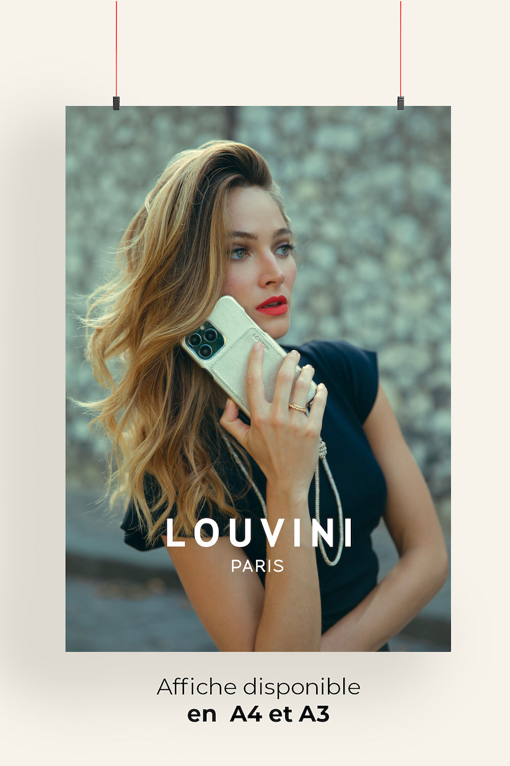 AFFICHE 5 LOUVINI - COQUE LOU DORÉ AVEC ET SANS SUPPORT