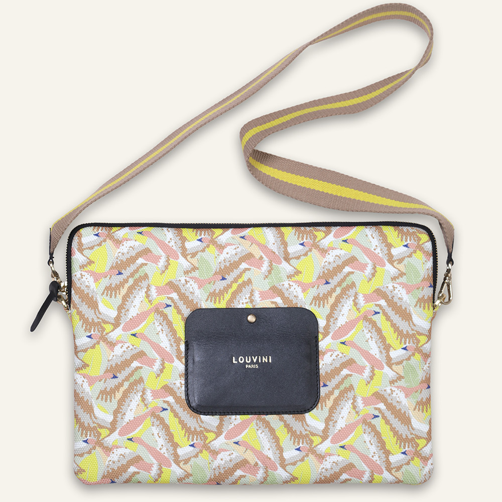 Pochette ordinateur STELLA Oiseaux - Jaune